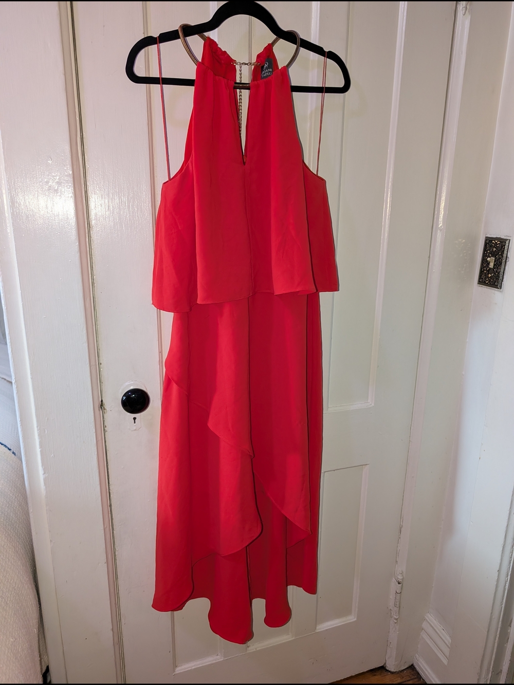 Adriana Papell Red Halter Ruffle Dress - Women